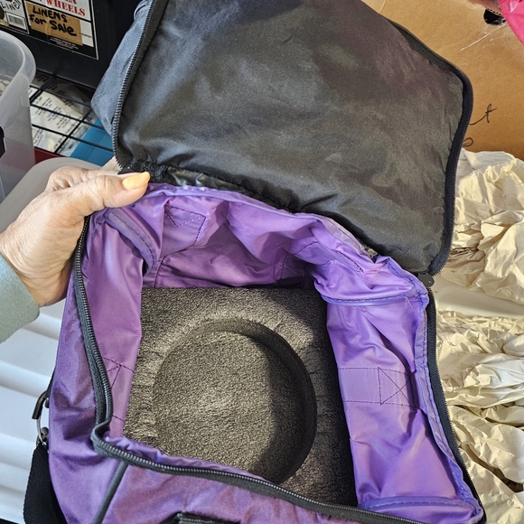 Ebonite Bowling Ball Bag Shoe Compartment  Vintage Purple Black - Picture 2 of 11